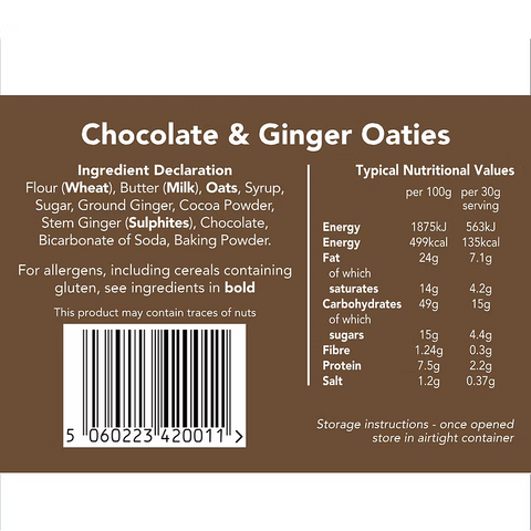 Biscuits -  Chocolate & Ginger Oaties