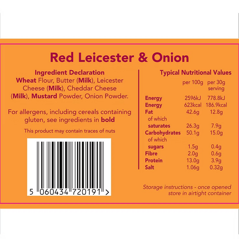 Savoury biscuits - Red Leicester & Onion