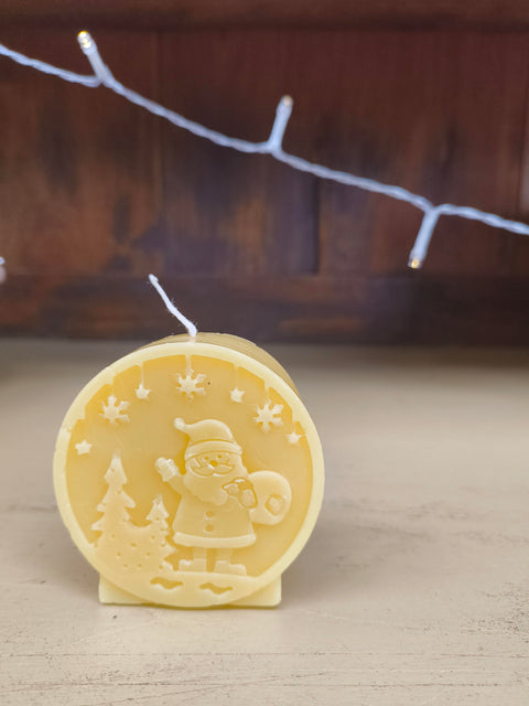 Beeswax Candle -  Christmas  Scene